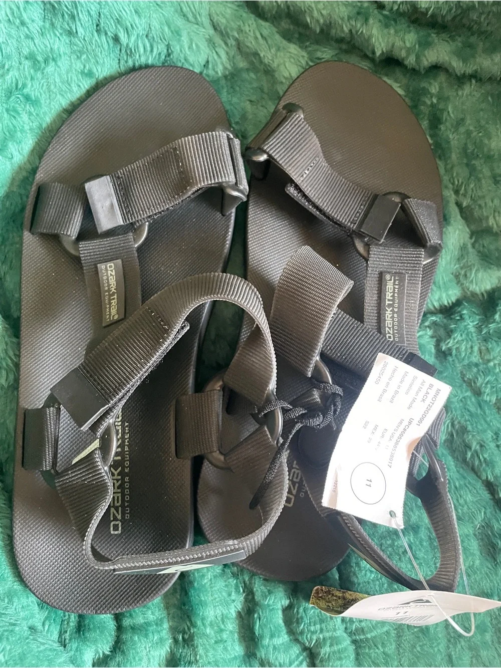 Ozark Trail Men's Black Adjustable Webbing Sandals size 11
